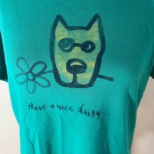 Life is Good Daisy Dog Have a Nice Daisy Size M Blue T Shirt